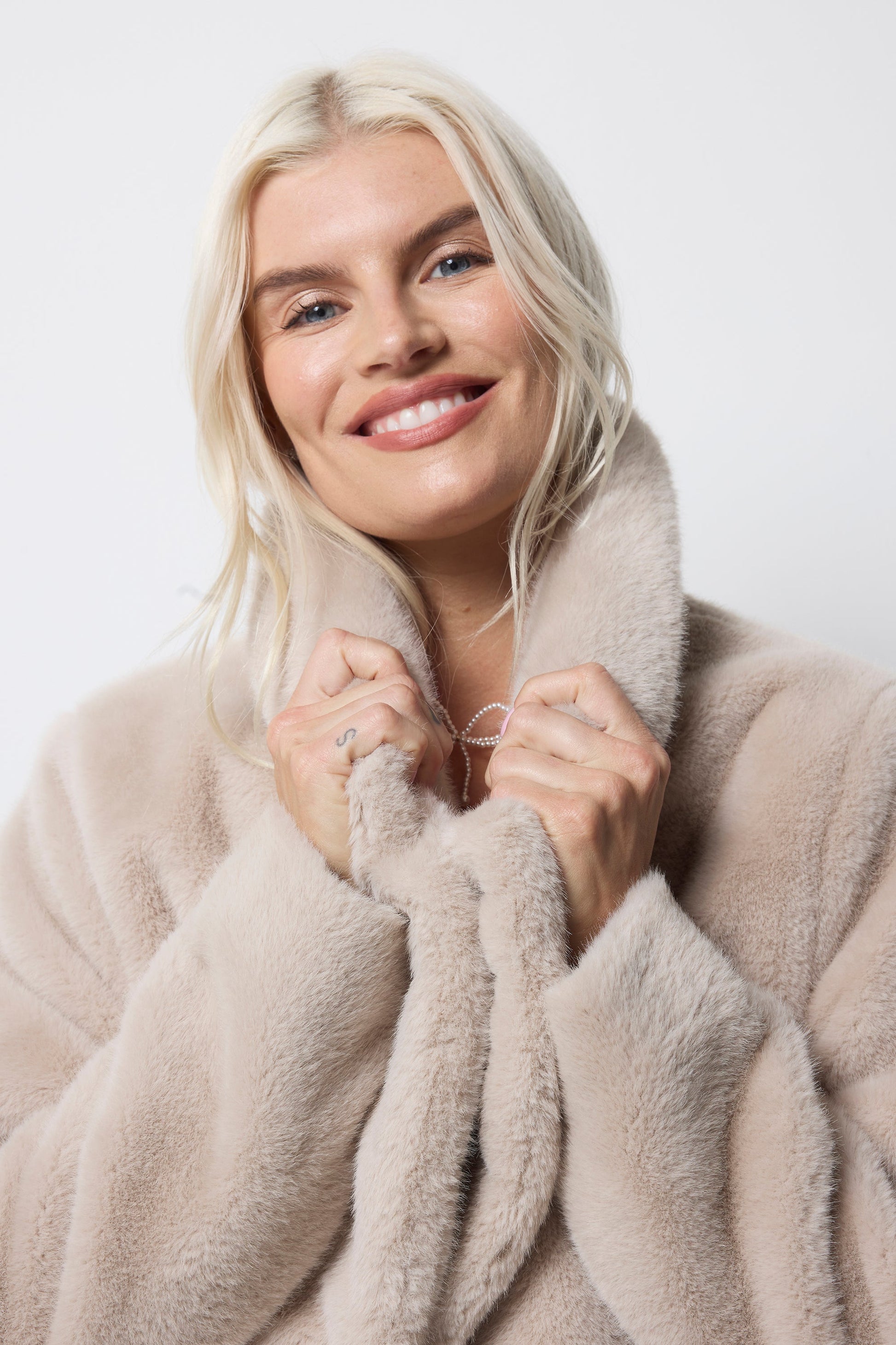 Cream Faux Fur Coat