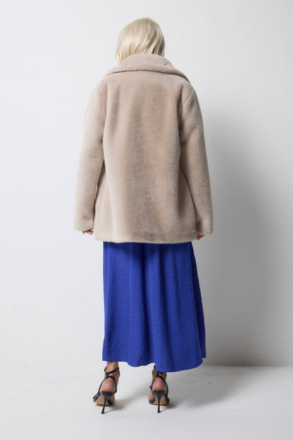 Cream Faux Fur Coat