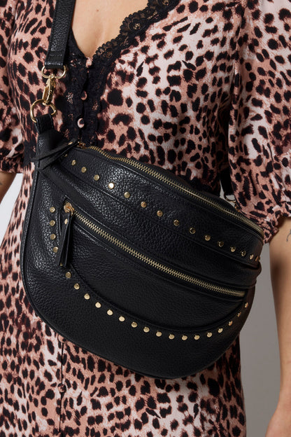 Black Studded Bum Bag