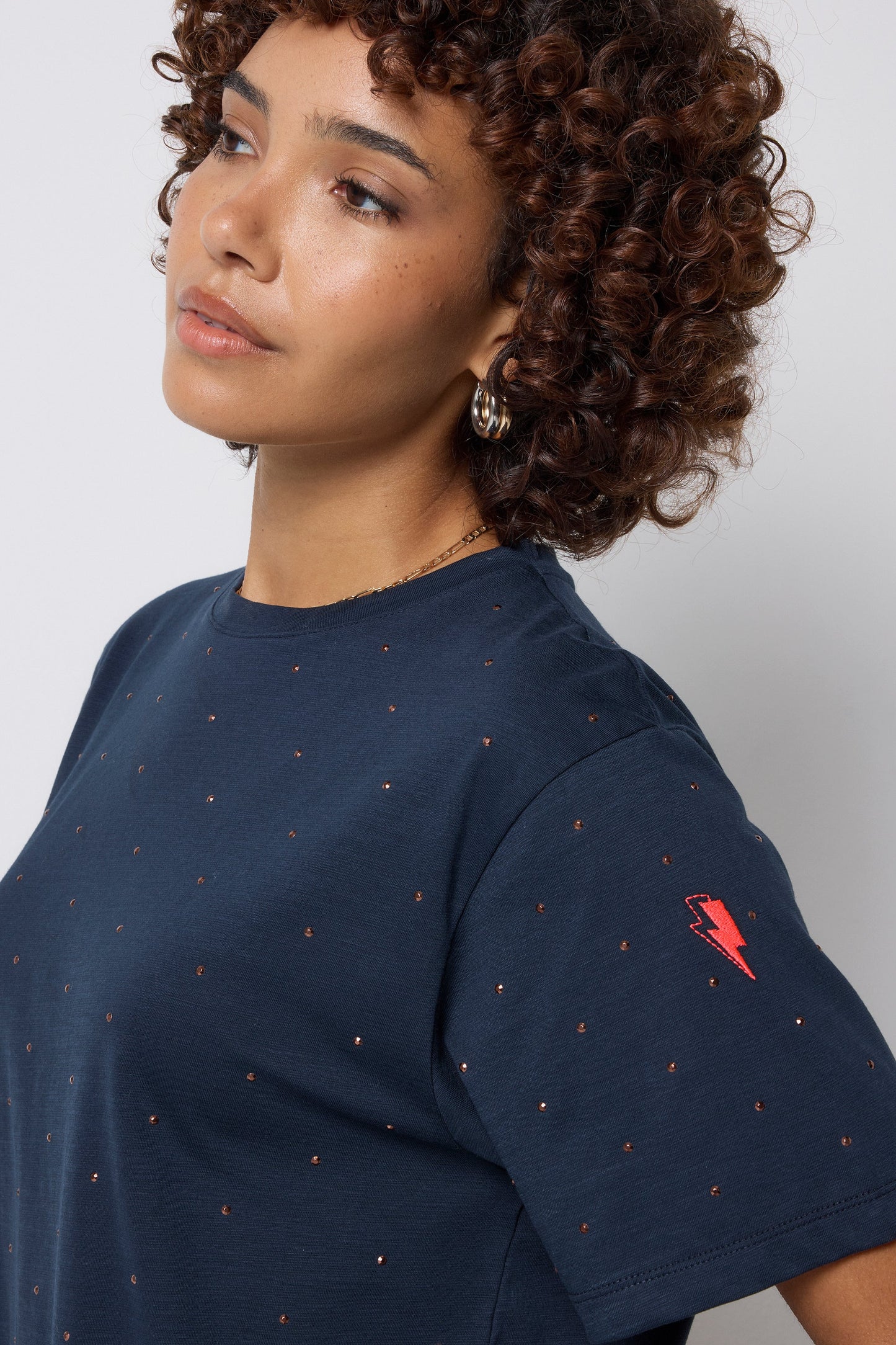Navy Studded T-Shirt
