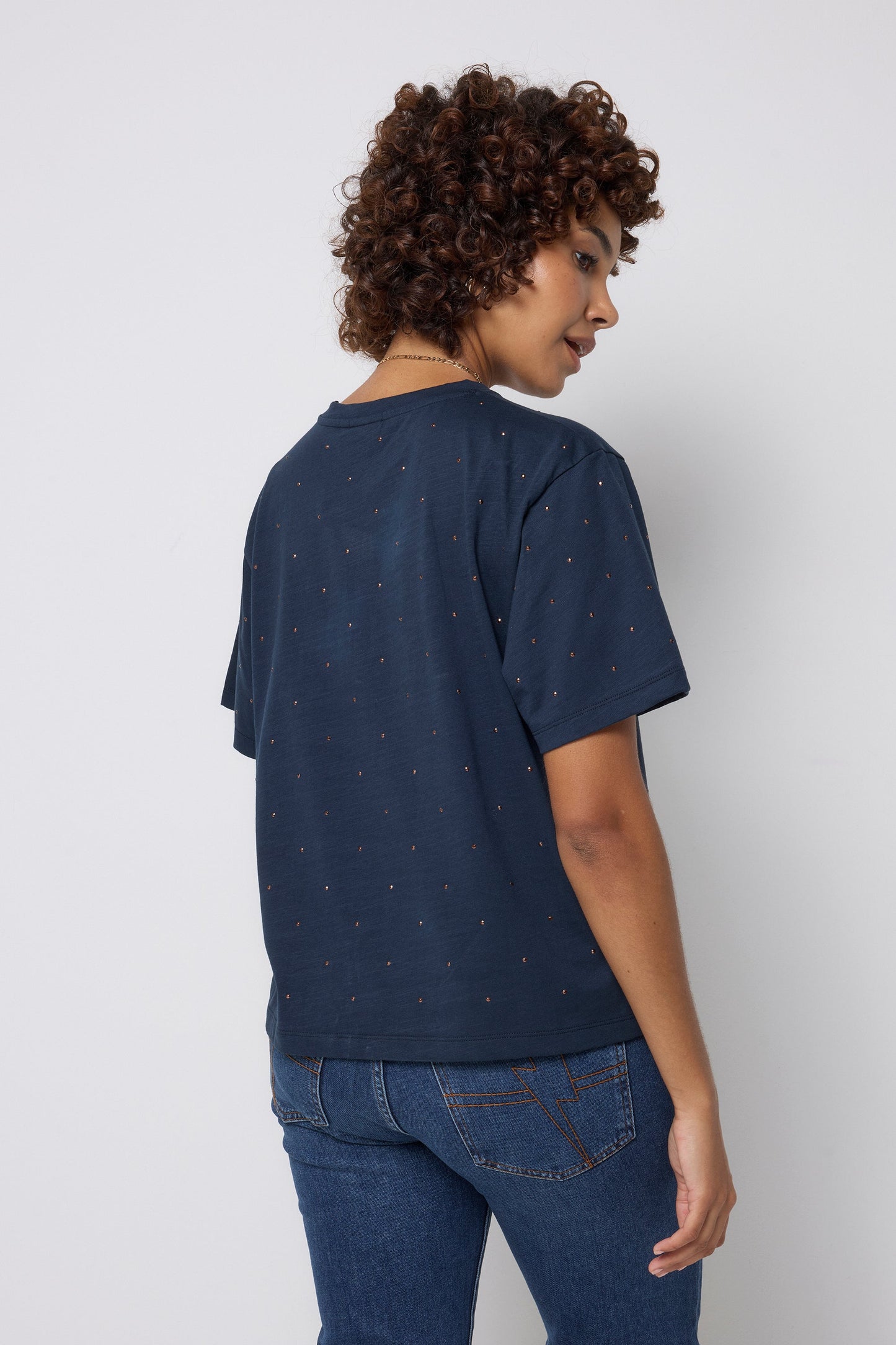 Navy Studded T-Shirt