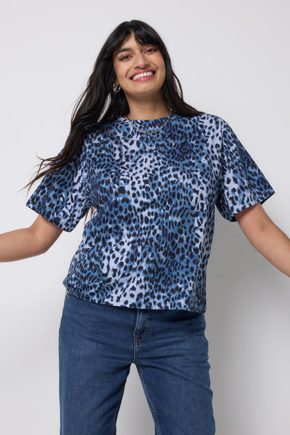 Navy with Black Cheetah T-Shirt