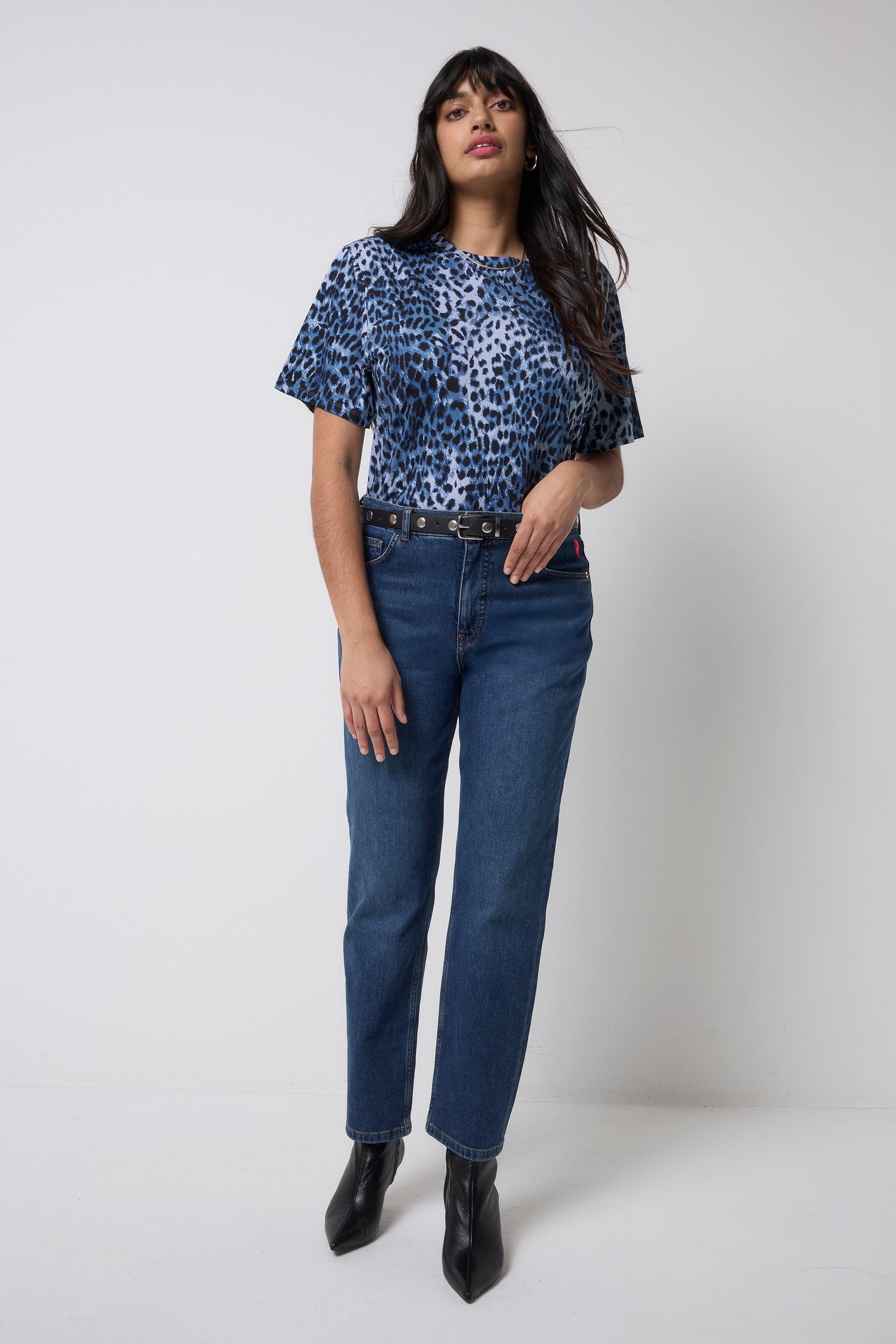 Navy with Black Cheetah T-Shirt