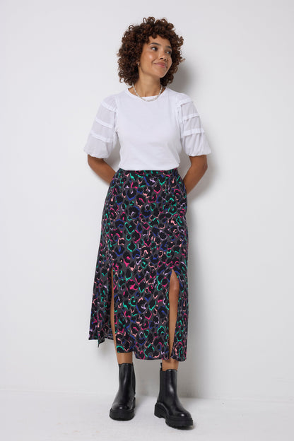 White Pintuck Sleeve T-Shirt