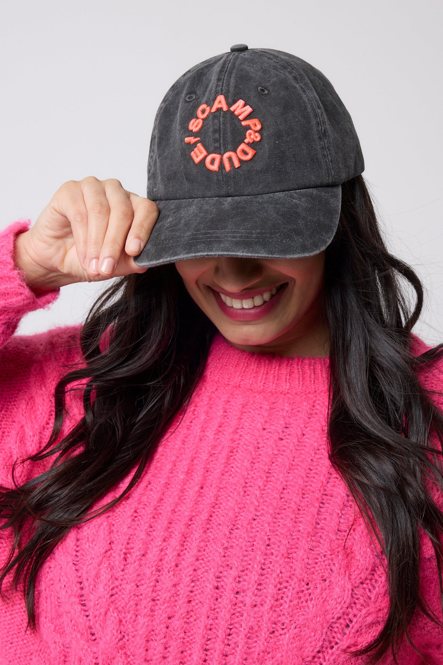 Washed Black Graphic Logo Cap
