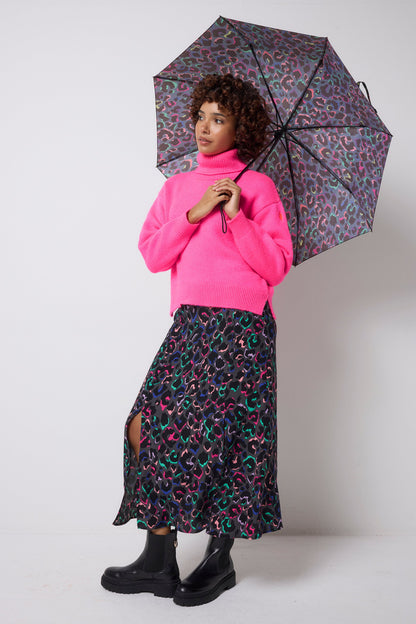 Grey with Rainbow Shadow Leopard Umbrella