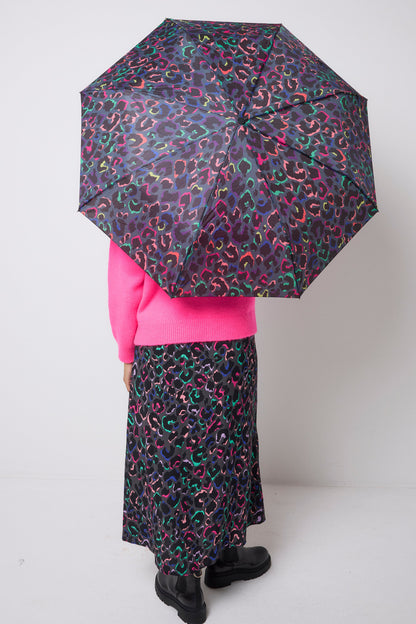 Grey with Rainbow Shadow Leopard Umbrella