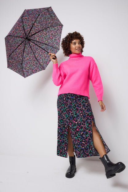 Grey with Rainbow Shadow Leopard Umbrella