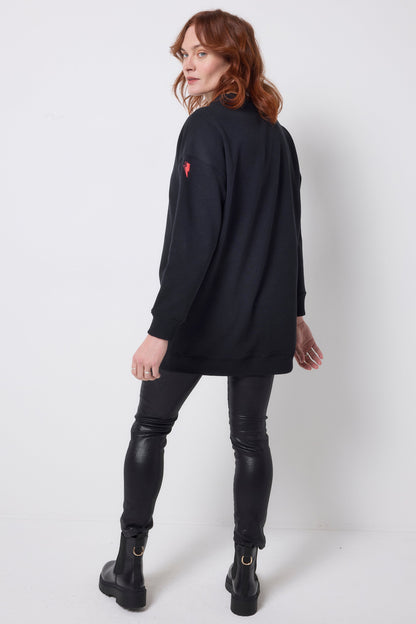 Black Embellished Shooting Star Tunic