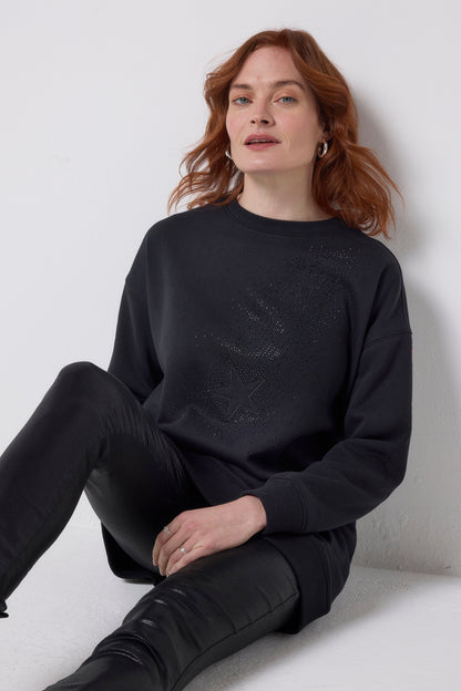 Black Embellished Shooting Star Tunic