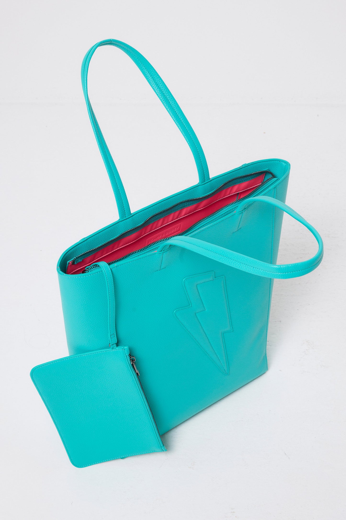 Turquoise Lightning Bolt Tote Bag
