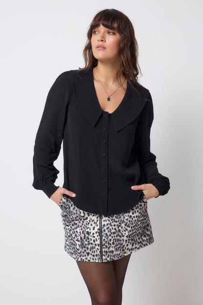 Black Collared Blouse