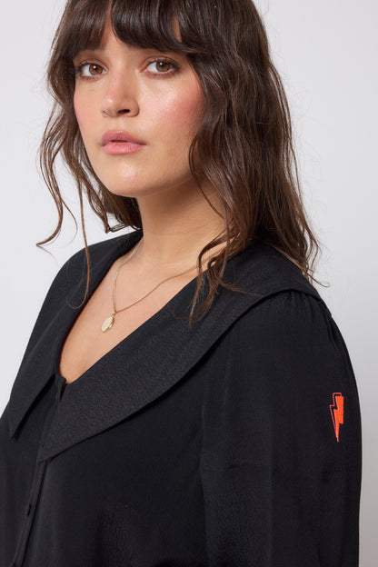 Black Collared Blouse
