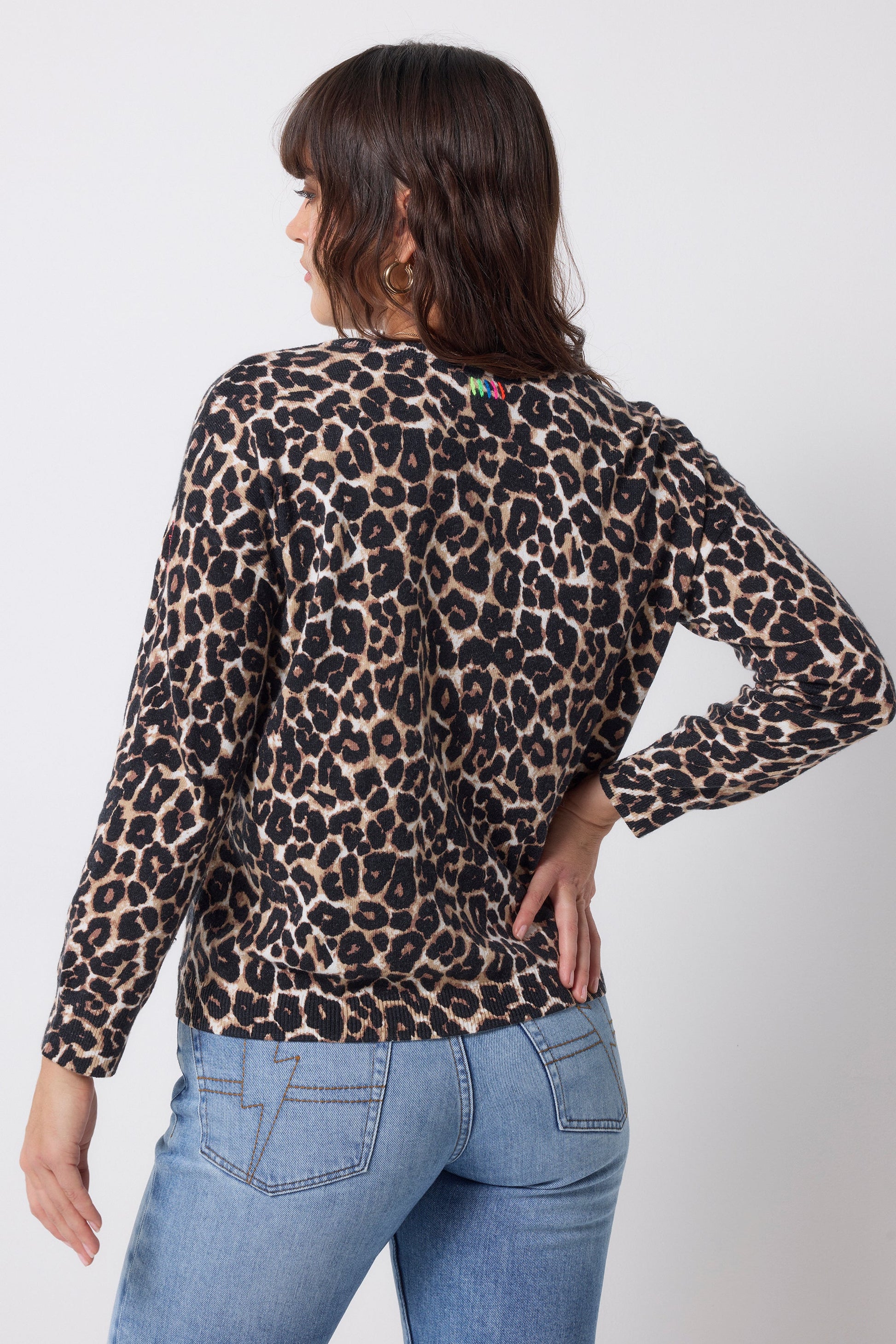 Neutral Jaguar Printed Knit Jumper