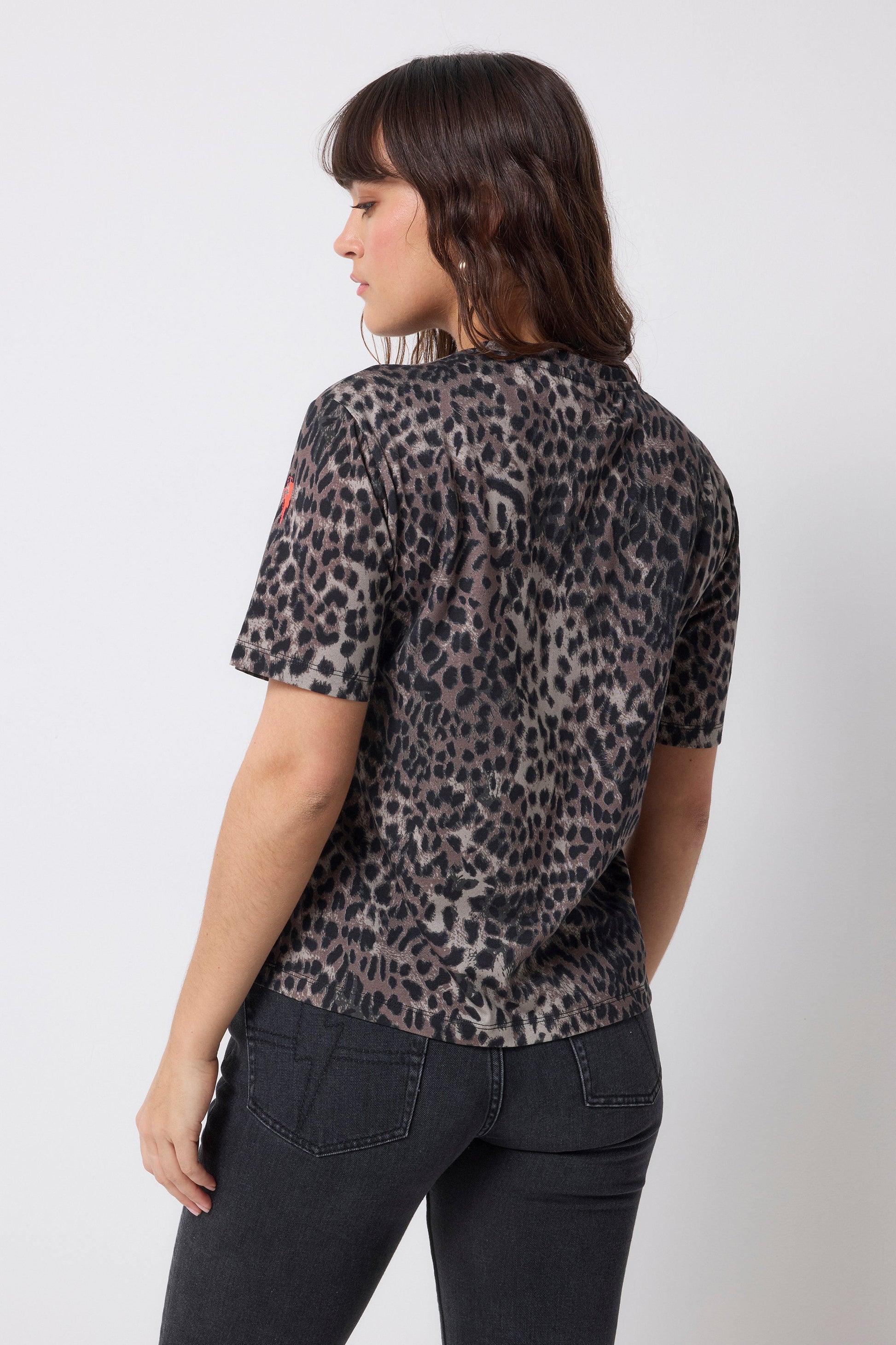 Khaki with Black Cheetah T-Shirt