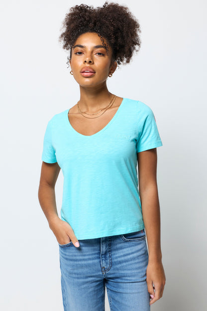Turquoise V-Neck T-Shirt