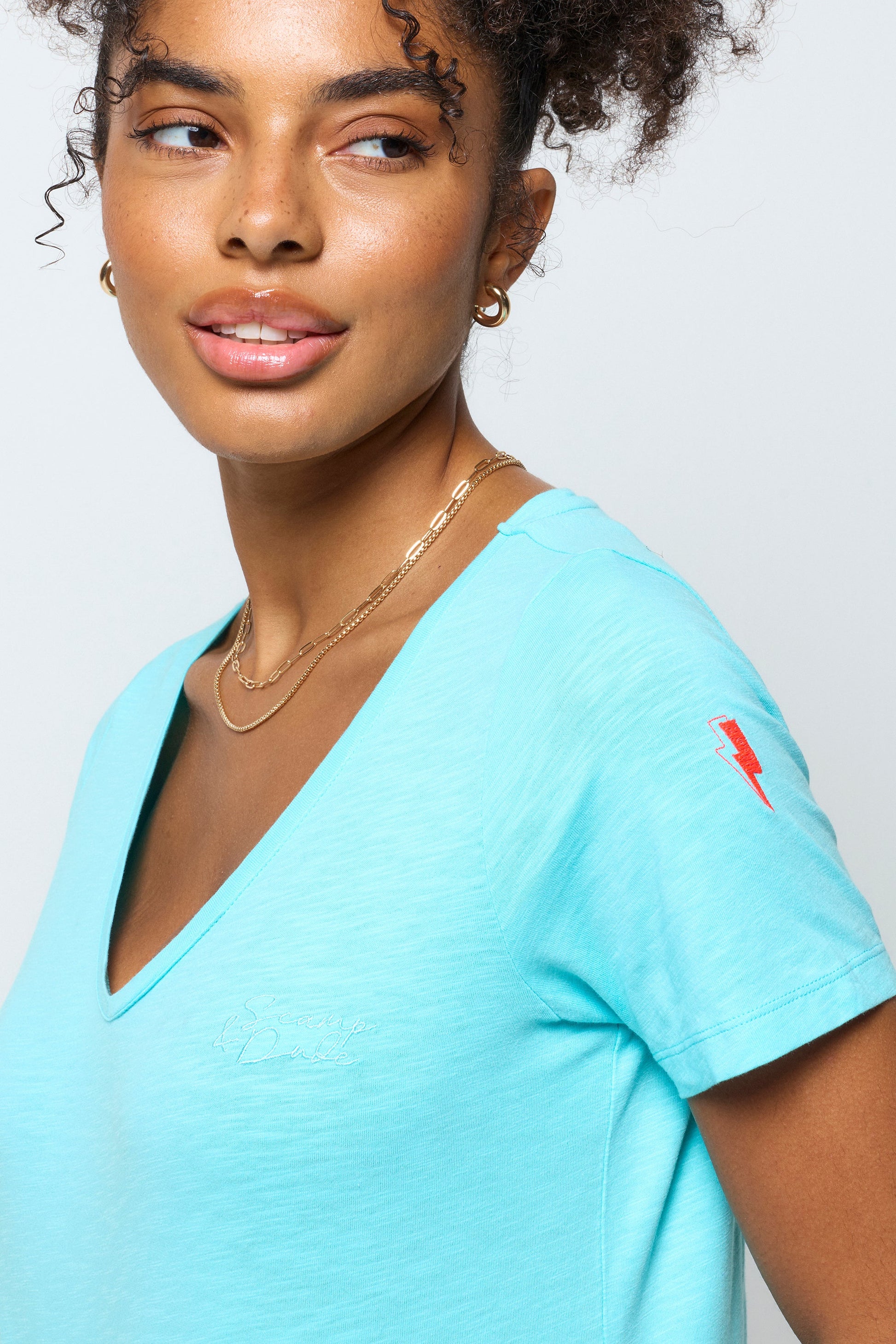 Turquoise V-Neck T-Shirt