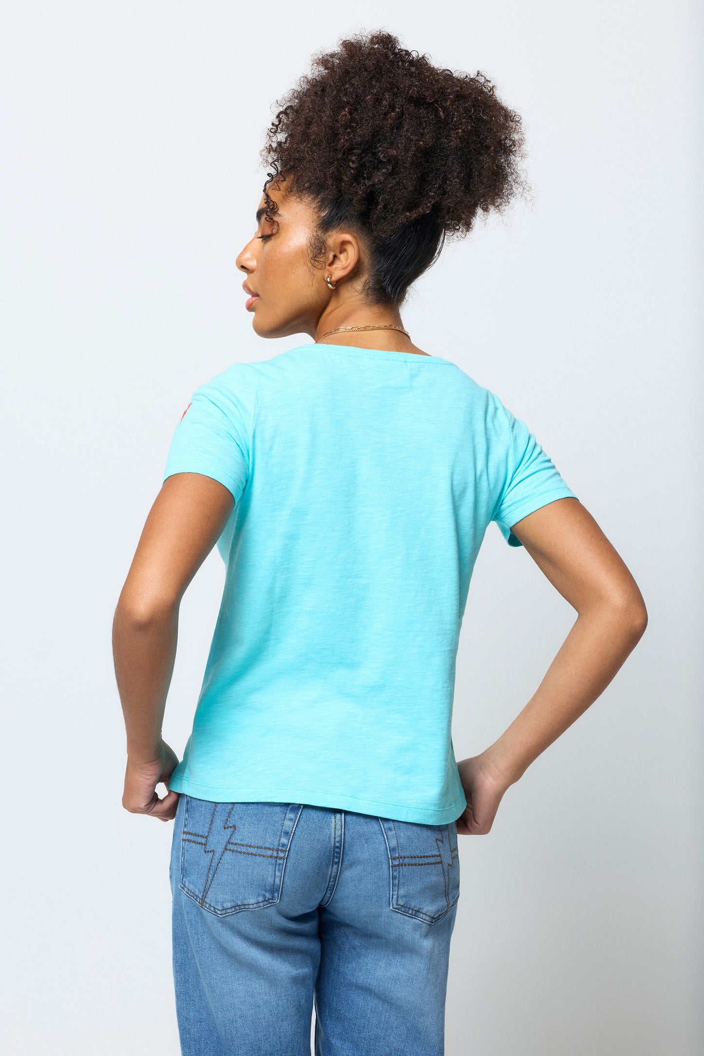 Turquoise V-Neck T-Shirt