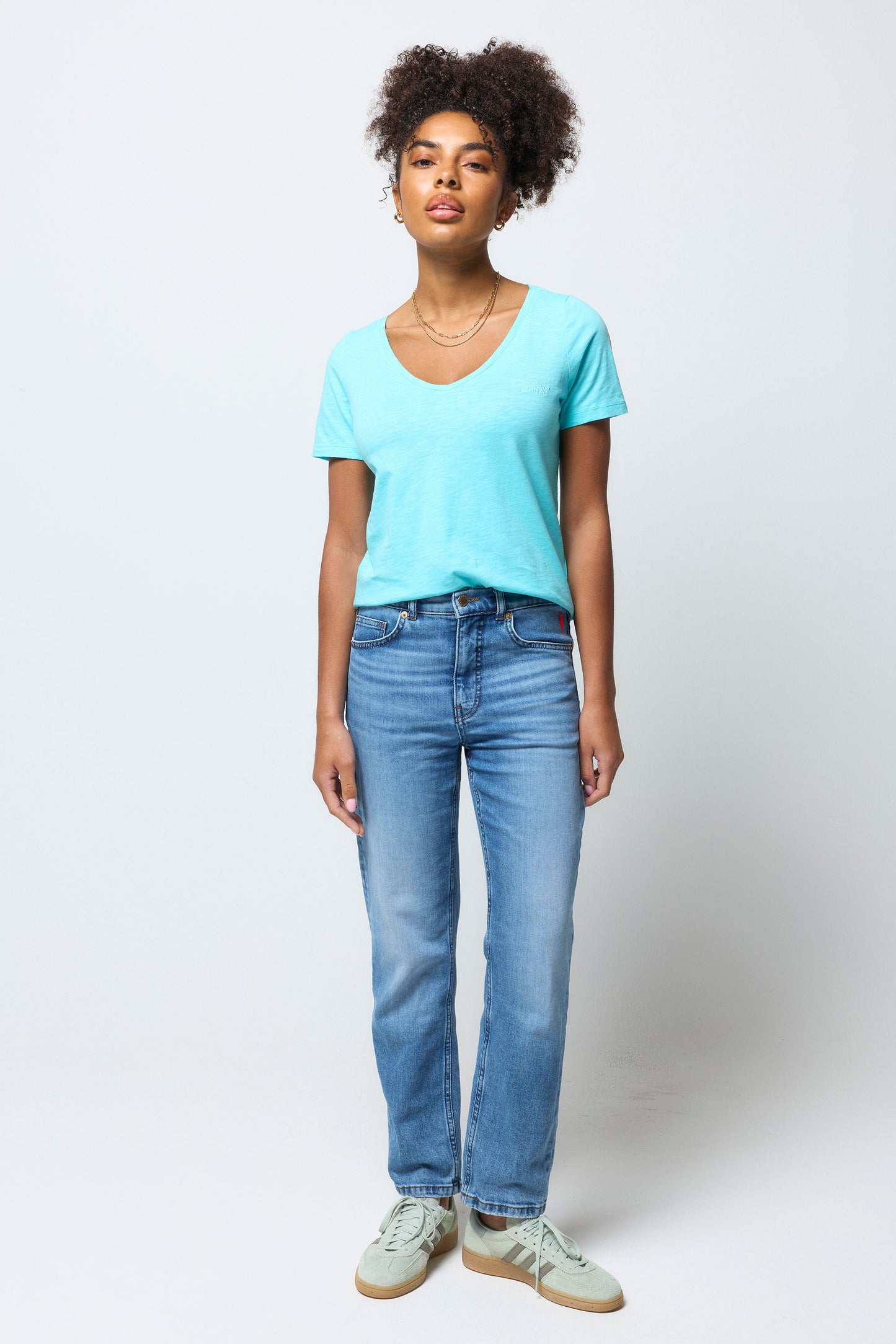 Turquoise V-Neck T-Shirt