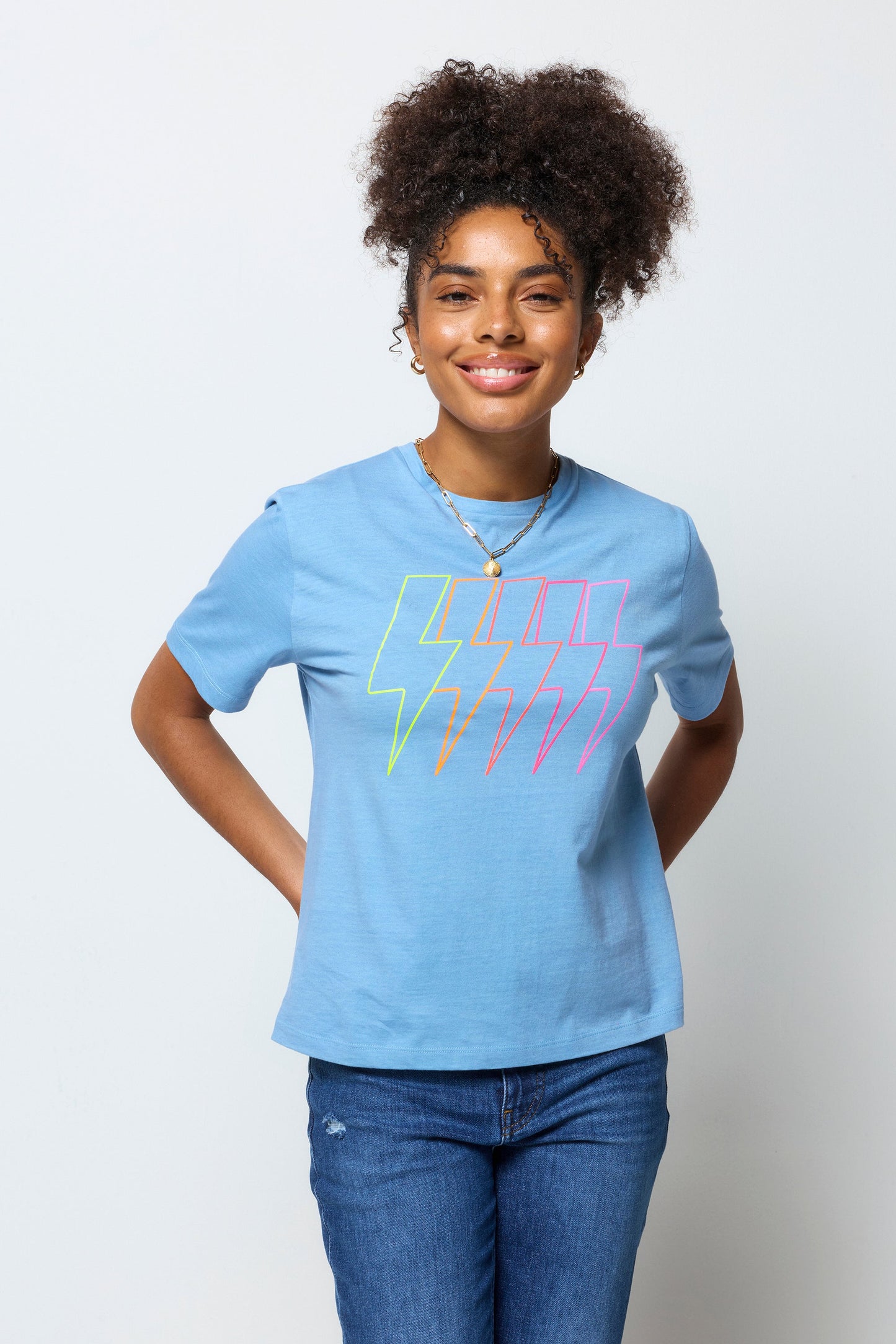 Blue Multi Neon Bolt Classic T-Shirt