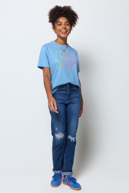 Blue Multi Neon Bolt Classic T-Shirt