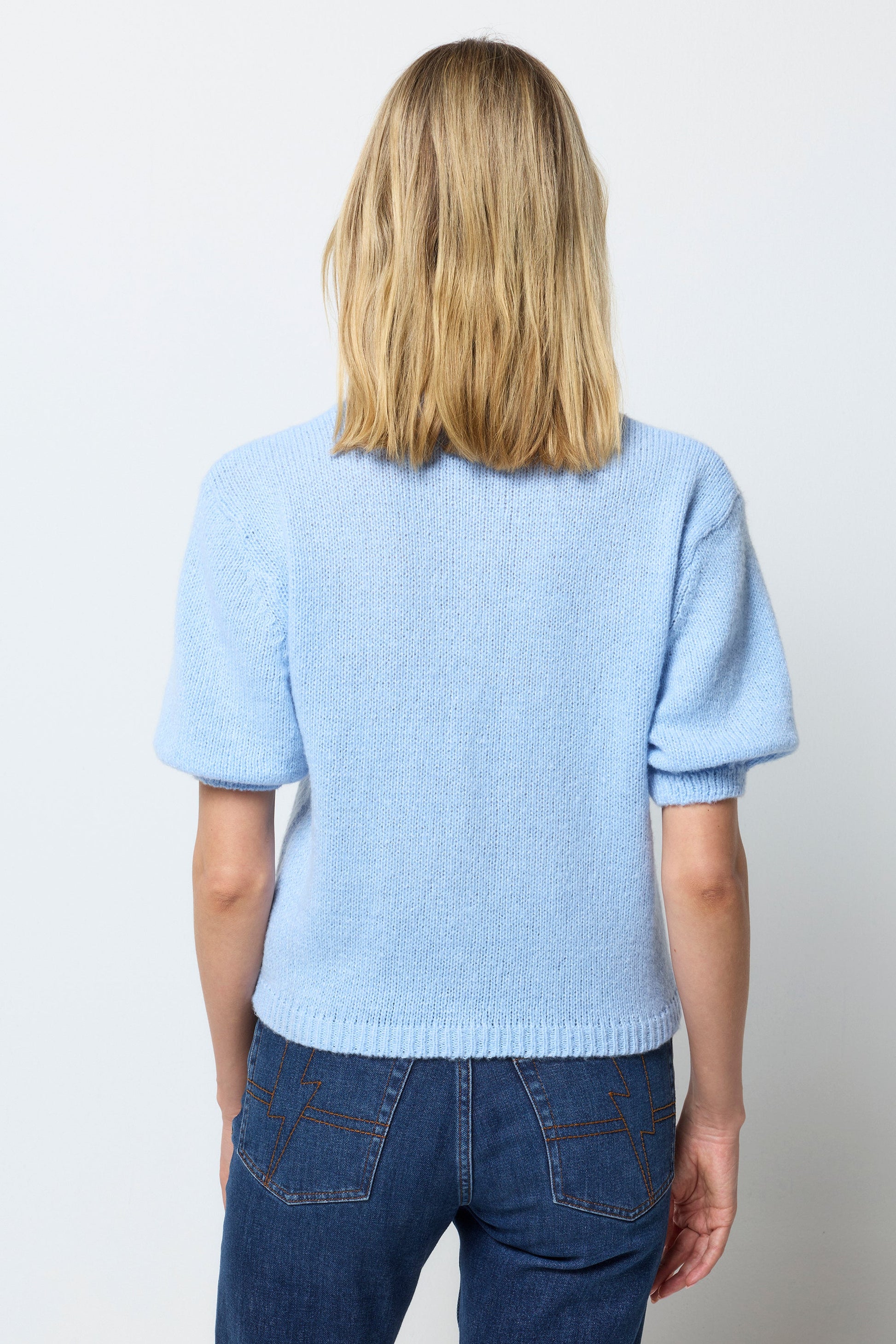 Light Blue Short Sleeve Cardigan