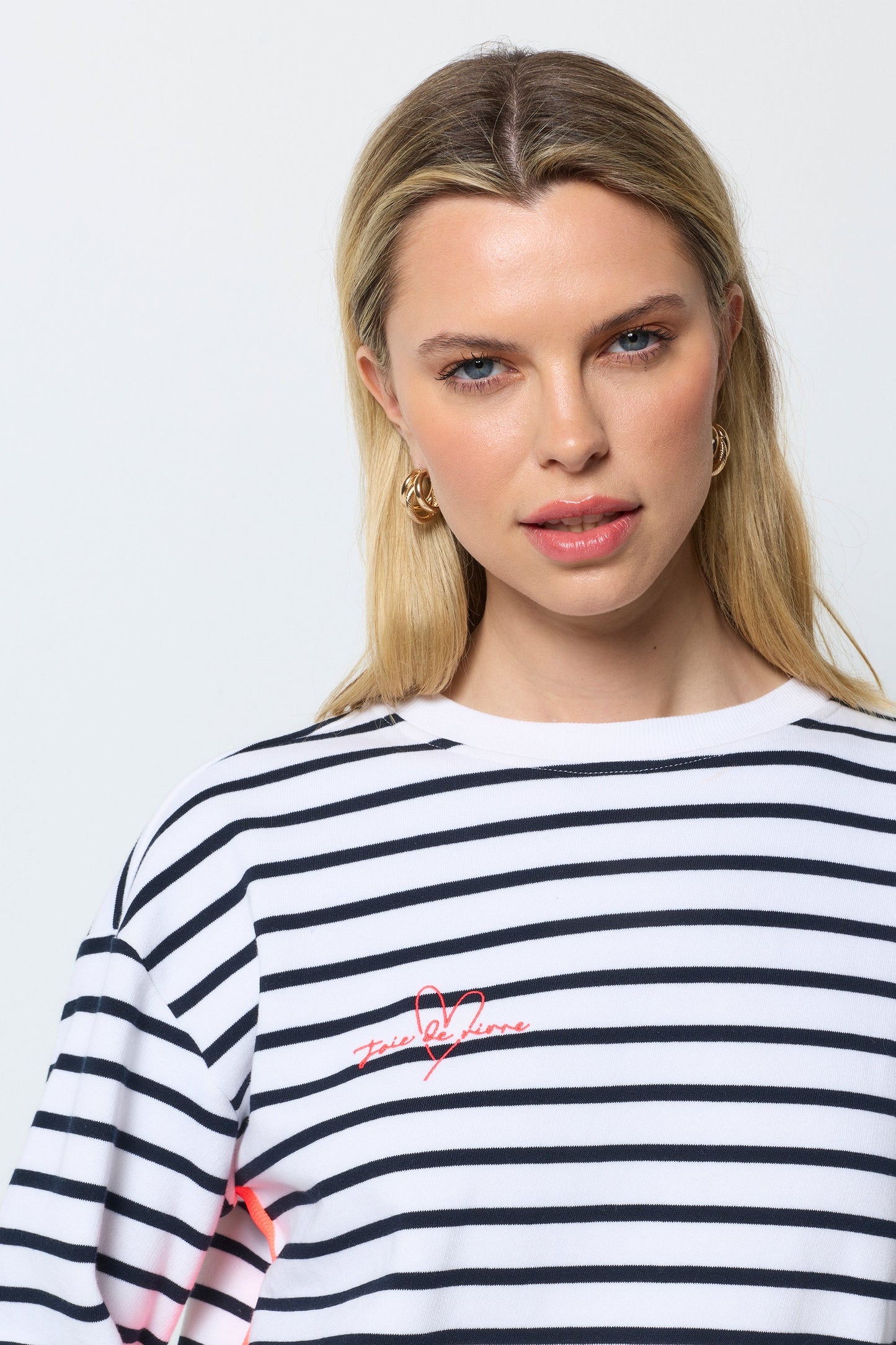 Navy and Ecru Stripe Colourblock Ultimate Sweatshirt