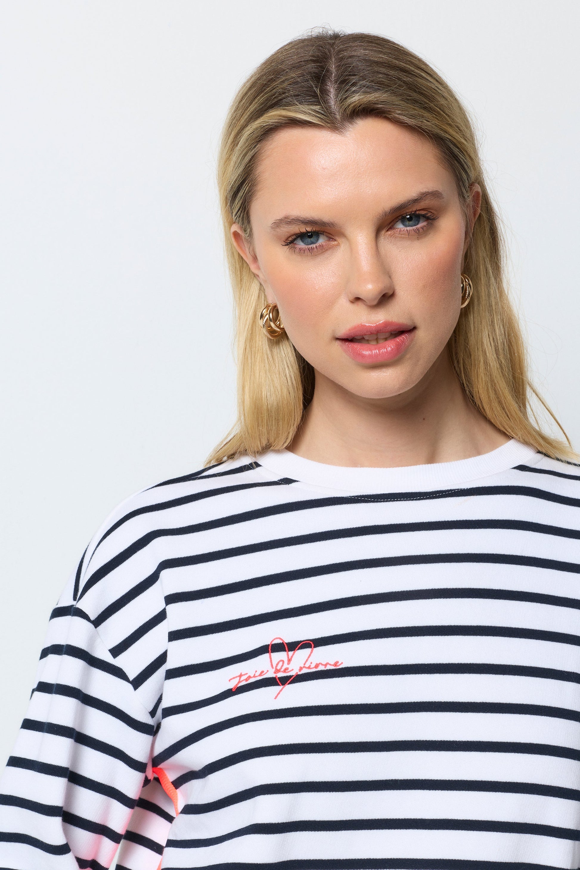 Navy and Ecru Stripe Colourblock Ultimate Sweatshirt