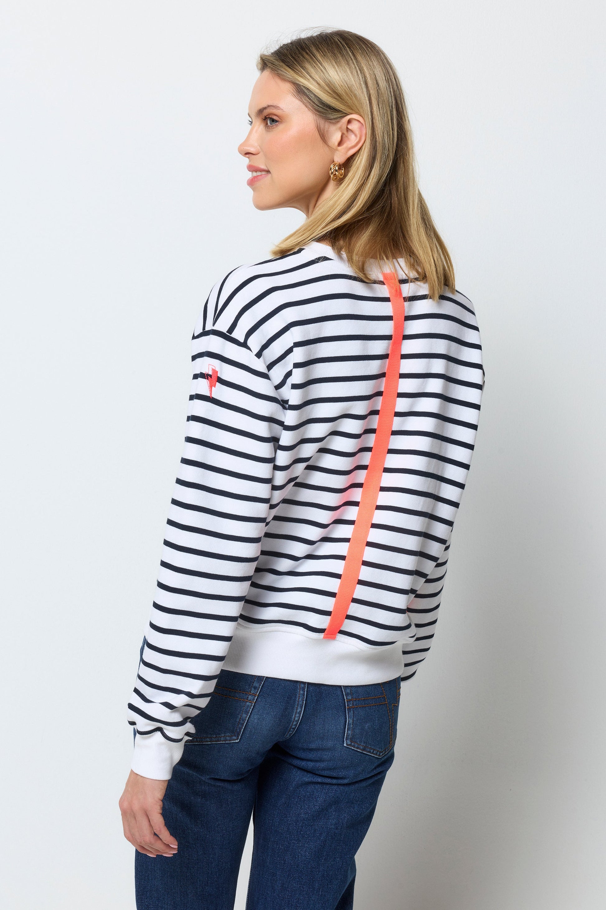 Navy and Ecru Stripe Colourblock Ultimate Sweatshirt