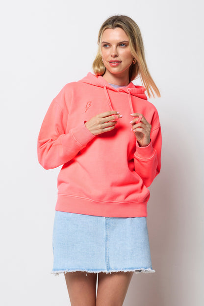 Neon Coral Washed Ultimate Hoodie