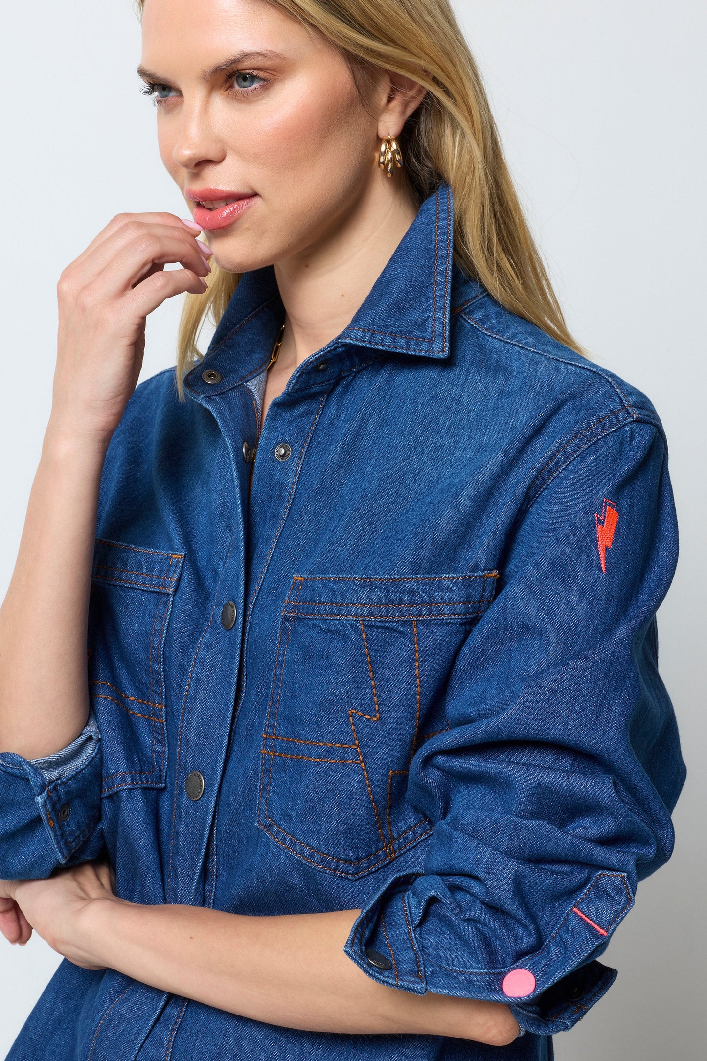 Mid Wash Indigo Relaxed Denim Shirt