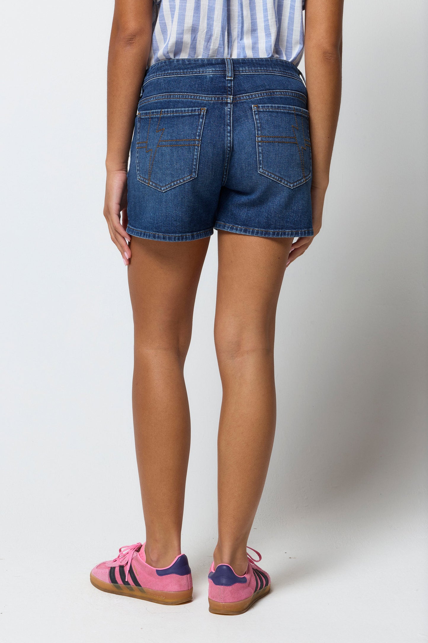 Mid Indigo Denim Shorts