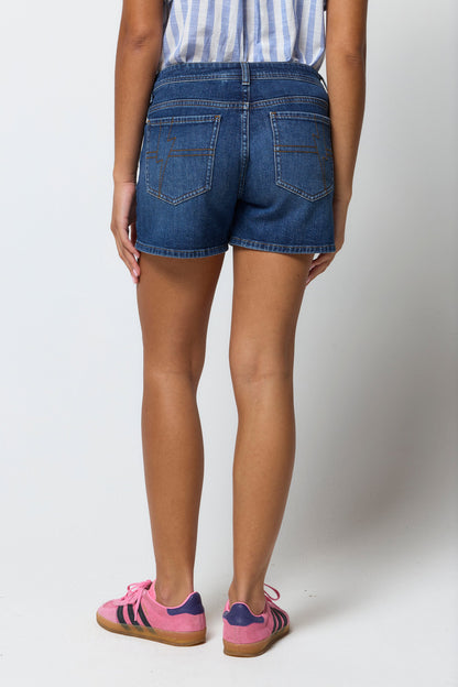 Mid Indigo Denim Shorts