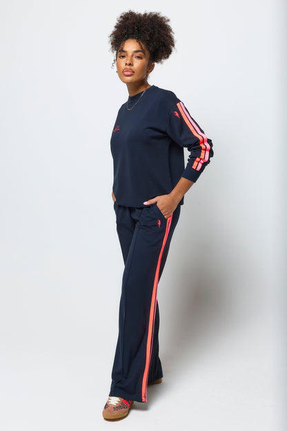 Navy Slouchy Stripe Detail Sweatshirt