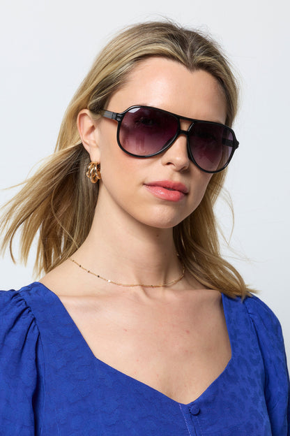Black Aviator Style Sunglasses