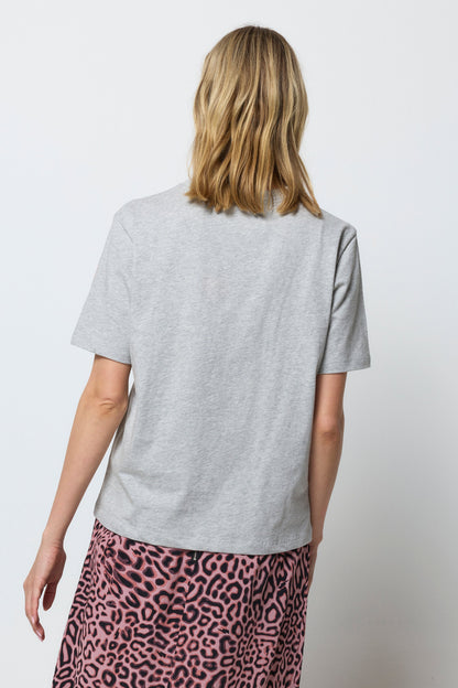 Grey Marl Love Cheetah T-Shirt