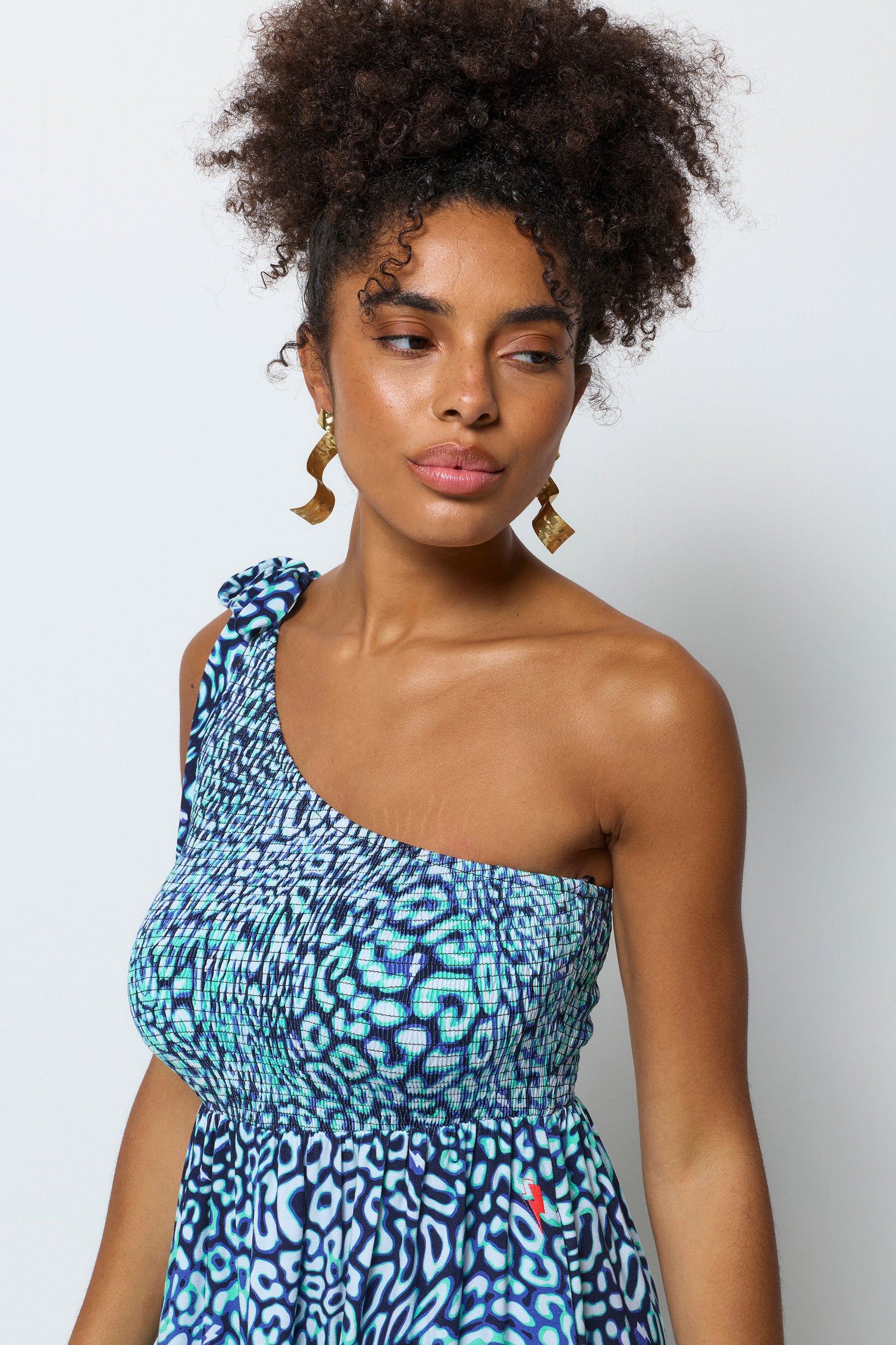 Green Leopard Ray Jersey Maxi Dress