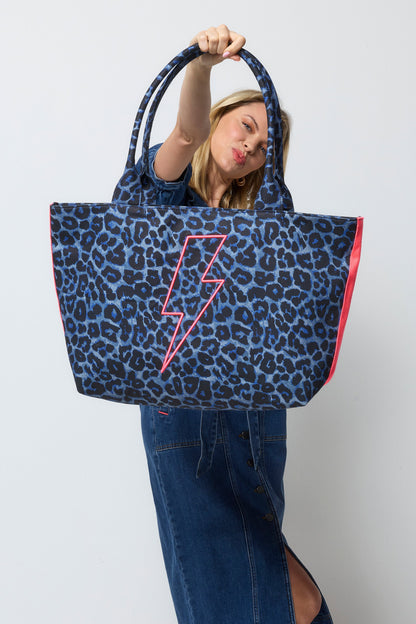 Navy Jaguar Canvas Shopper Bag