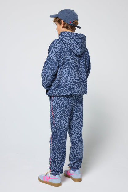 Kids Blue Leopard Ray Bolt Joggers