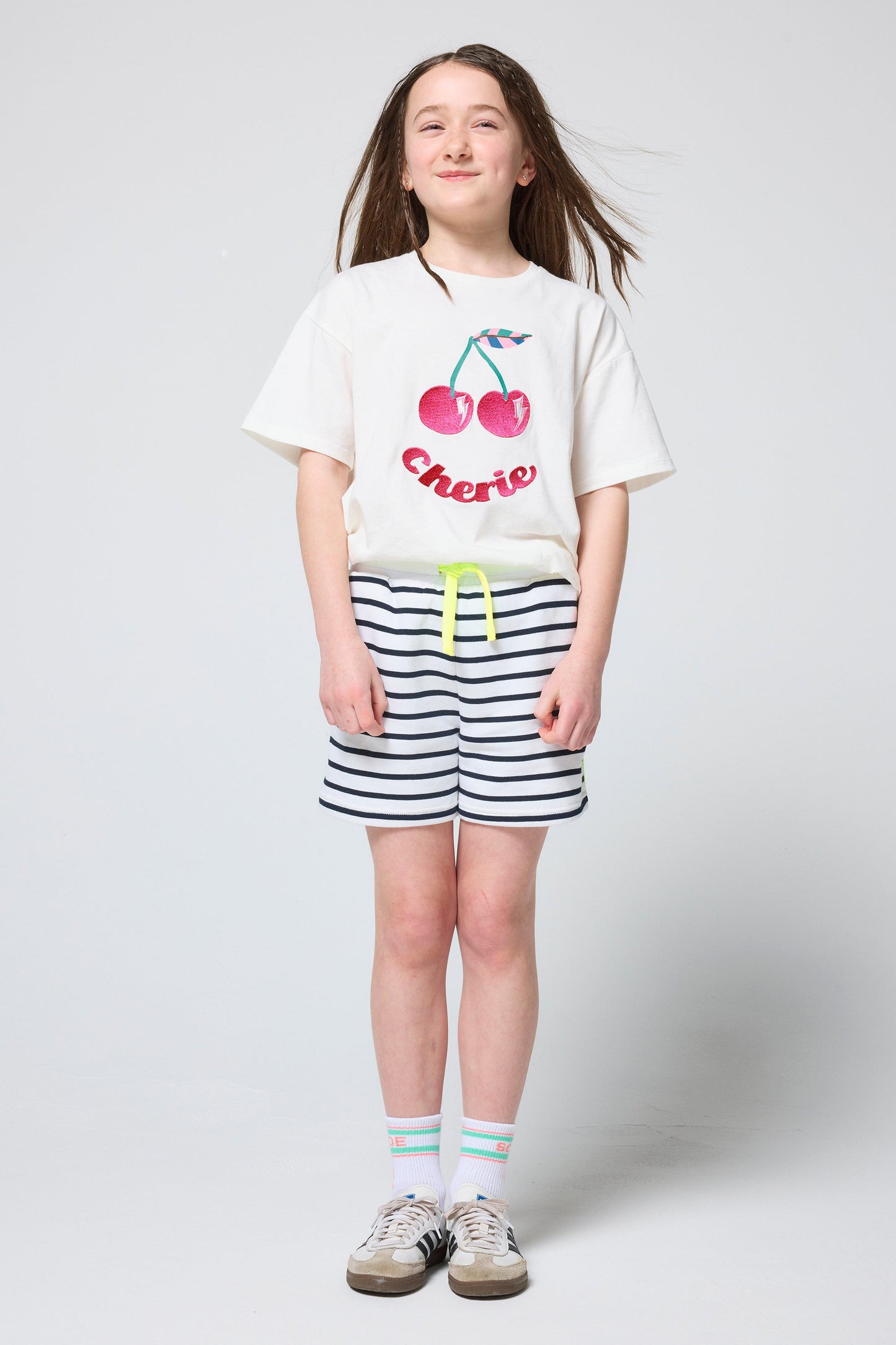 Kids Navy Stripe Colourblock Shorts