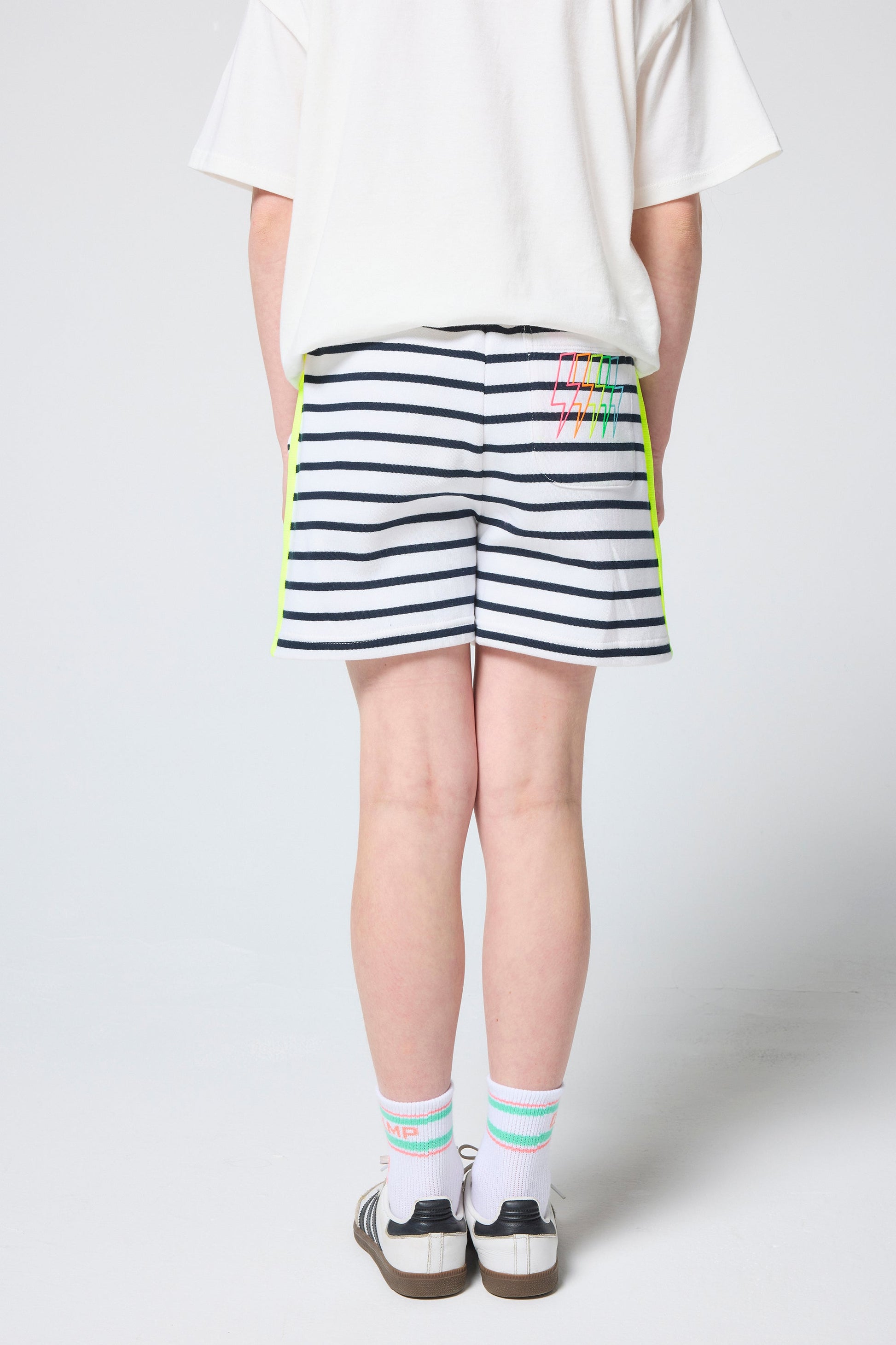 Kids Navy Stripe Colourblock Shorts