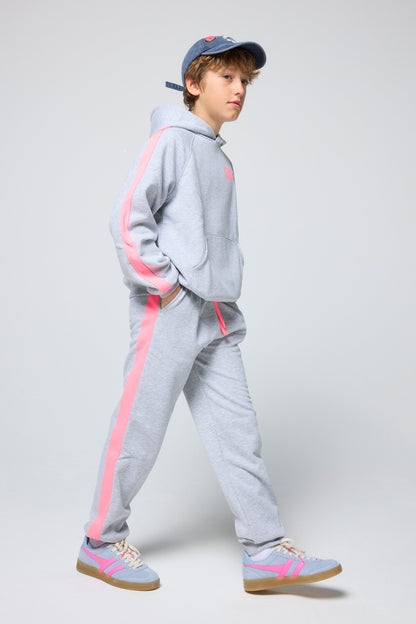Kids Light Grey Marl Colourblock Joggers