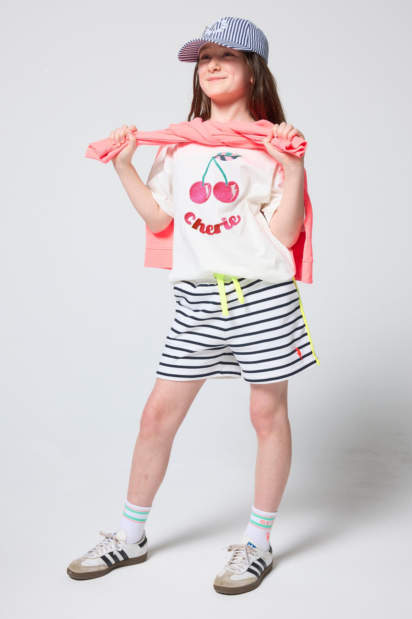 Kids White Cherry Print T-Shirt
