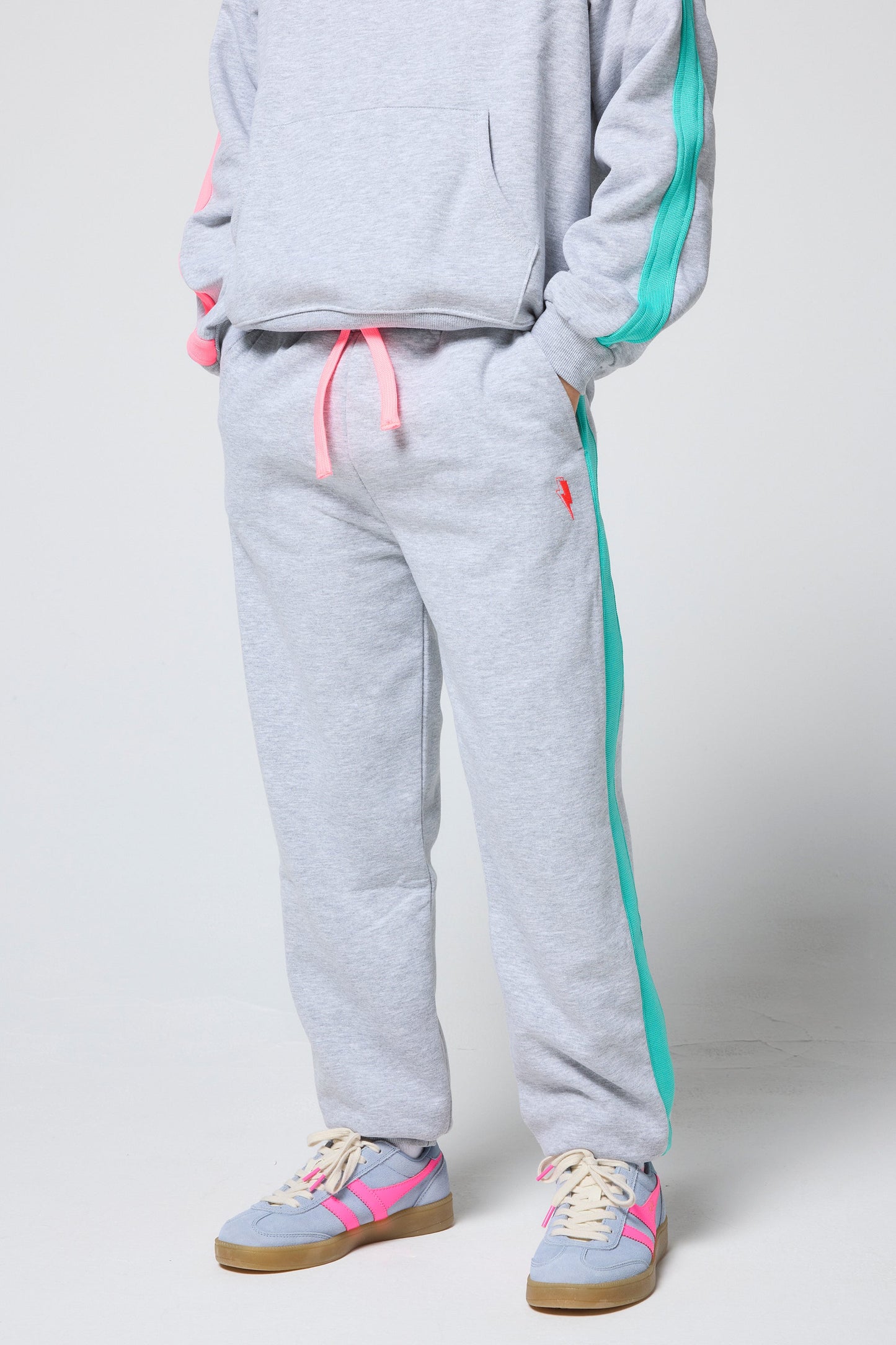 Kids Light Grey Marl Colourblock Joggers