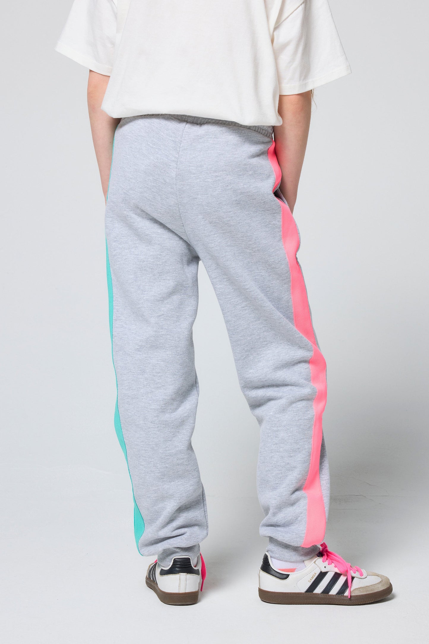 Kids Light Grey Marl Colourblock Joggers