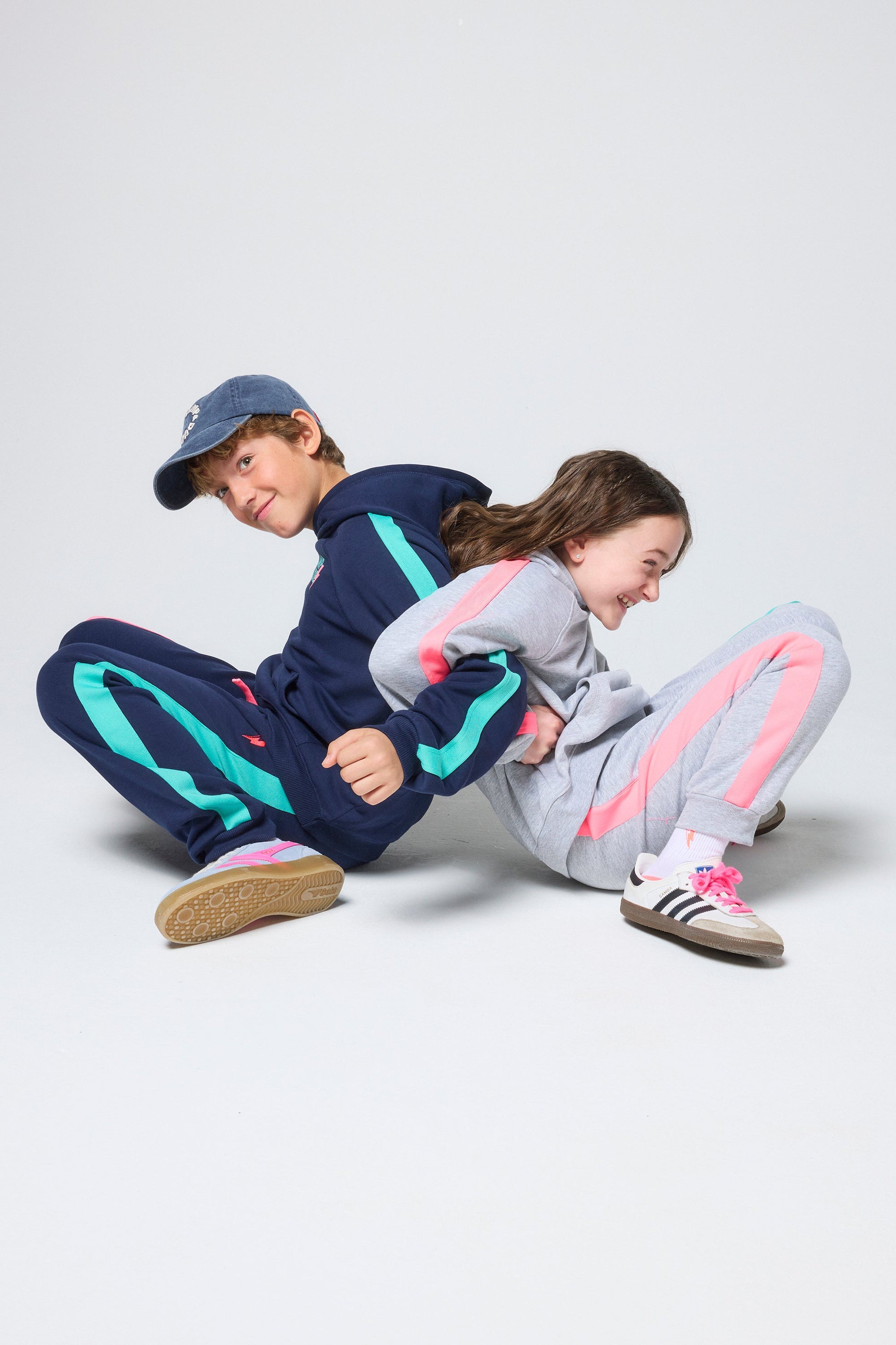 Kids Light Grey Marl Colourblock Hoodie
