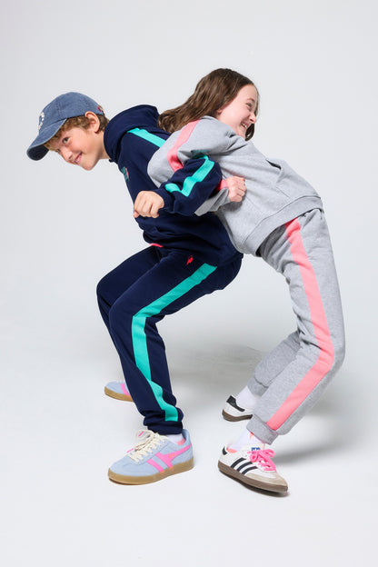 Kids Light Grey Marl Colourblock Joggers