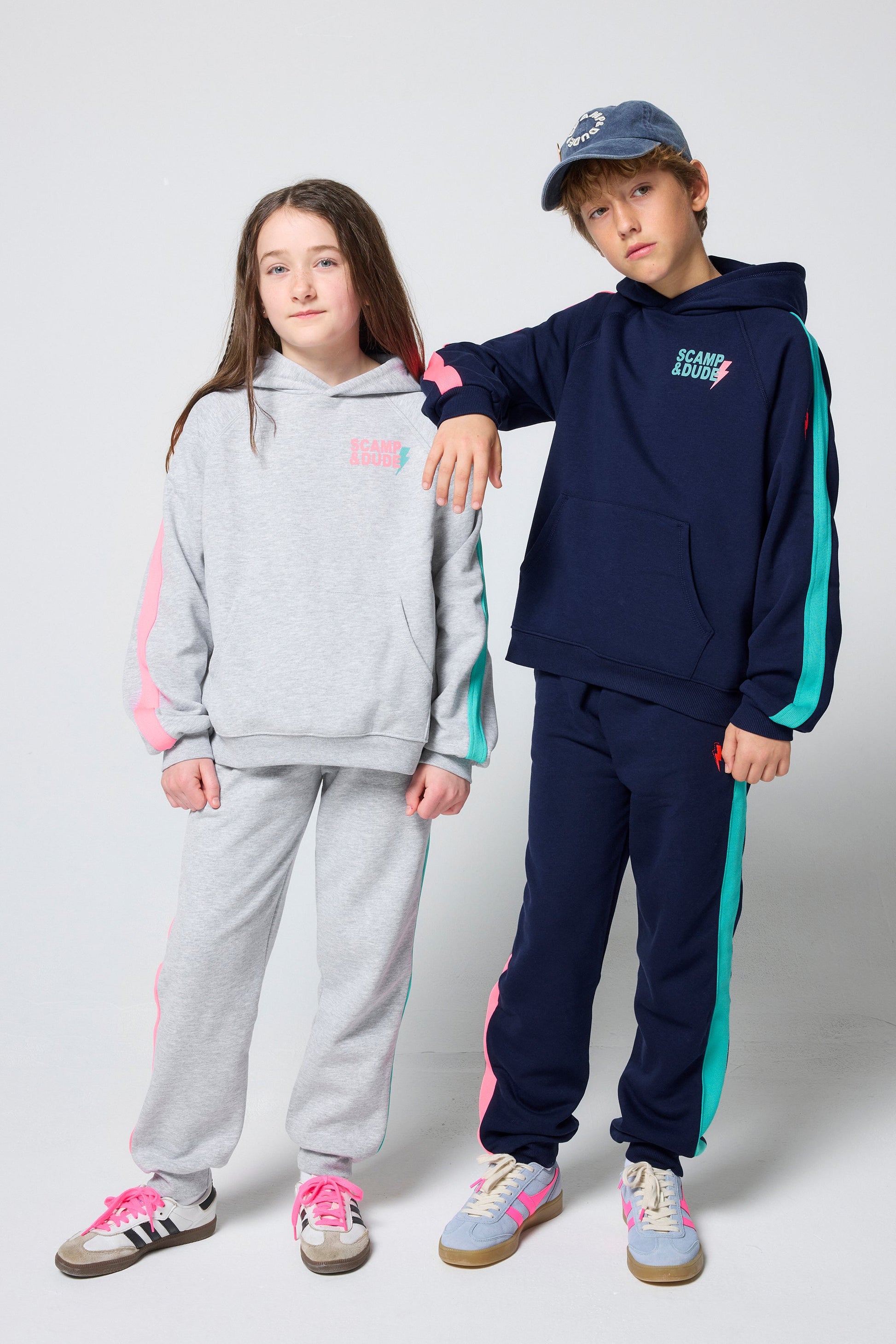 Kids Light Grey Marl Colourblock Joggers