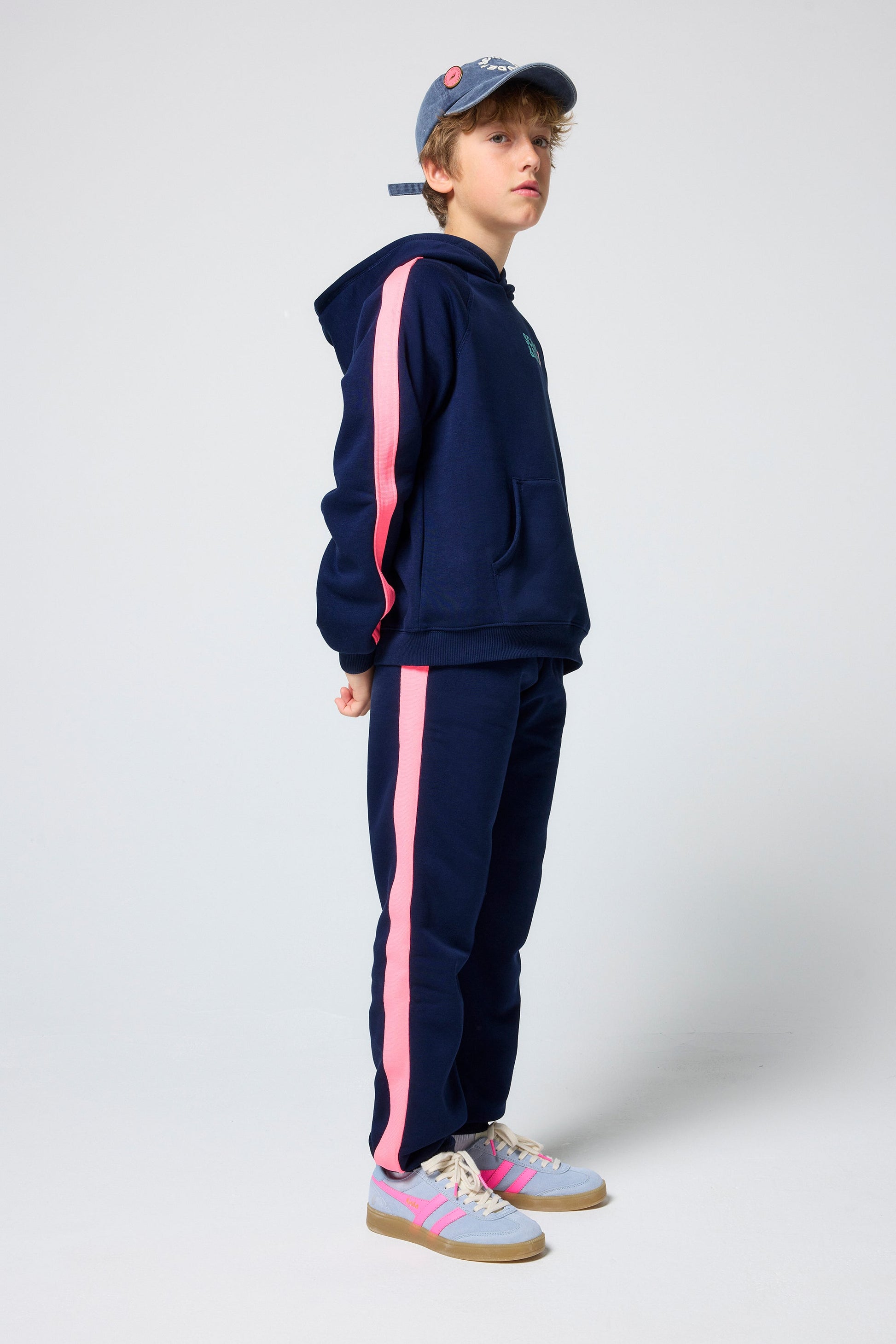 Kids Navy Colourblock Hoodie