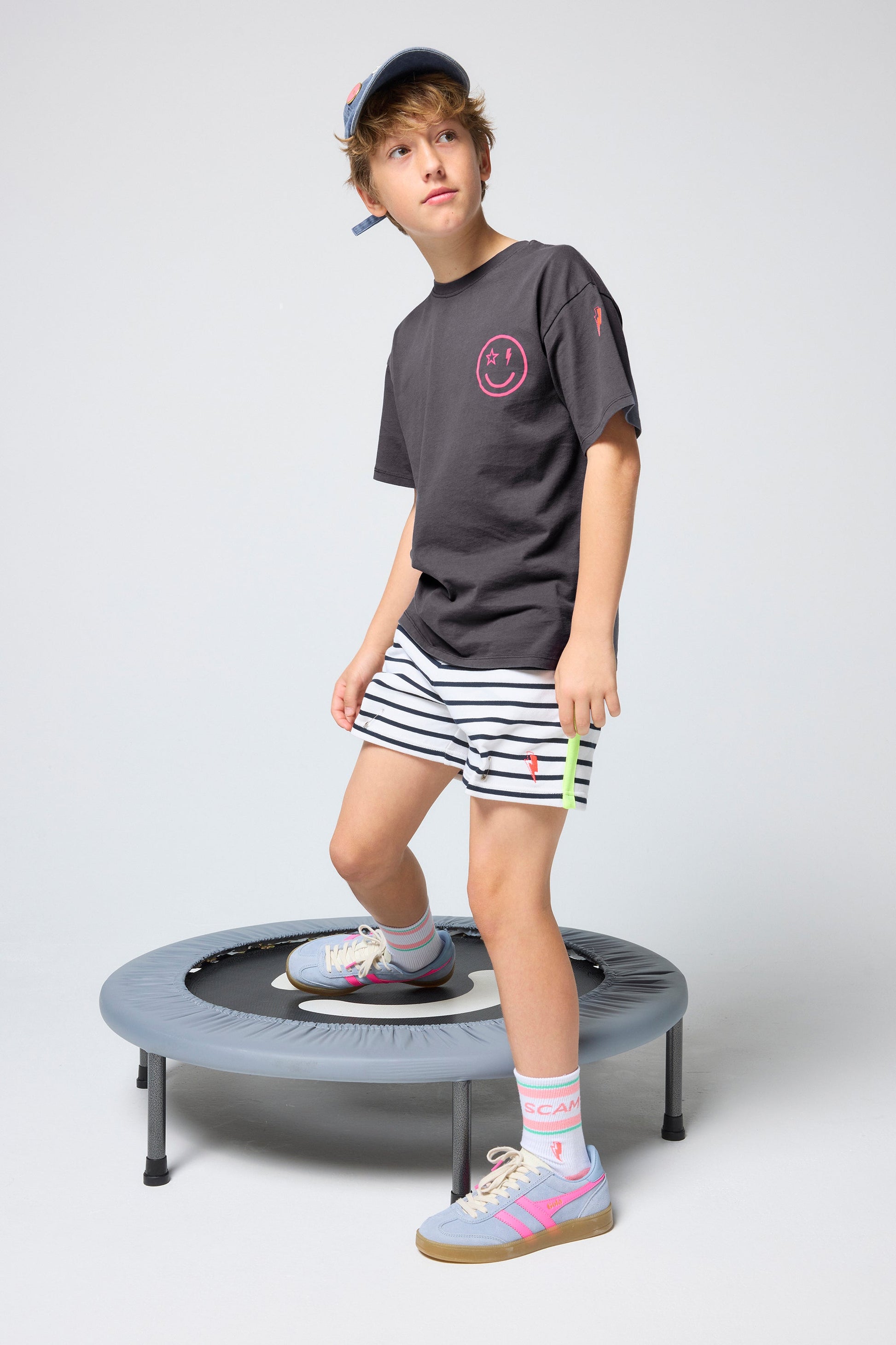 Kids Grey with Neon Pink Slogan T-Shirt